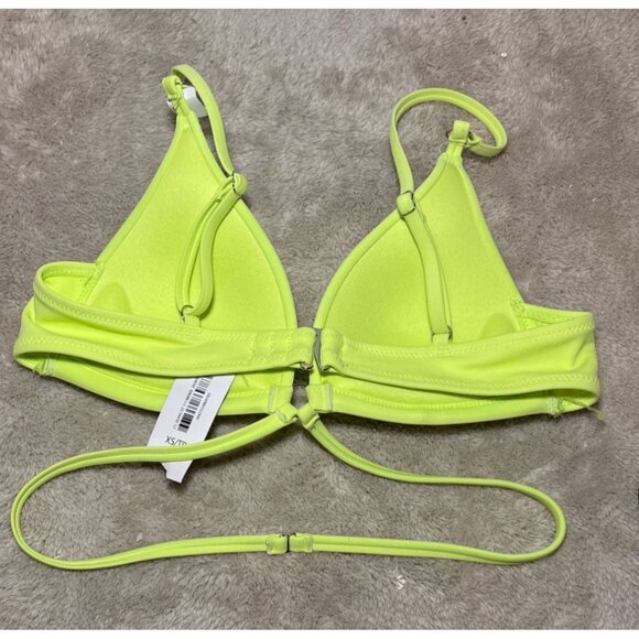 La Senza Neon Yellow Bikini Set Adjustable Straps Top XS Bottoms SM - Picture 3 of 12